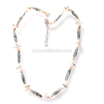 Natural Agate Stone Crystal Beaded Necklace